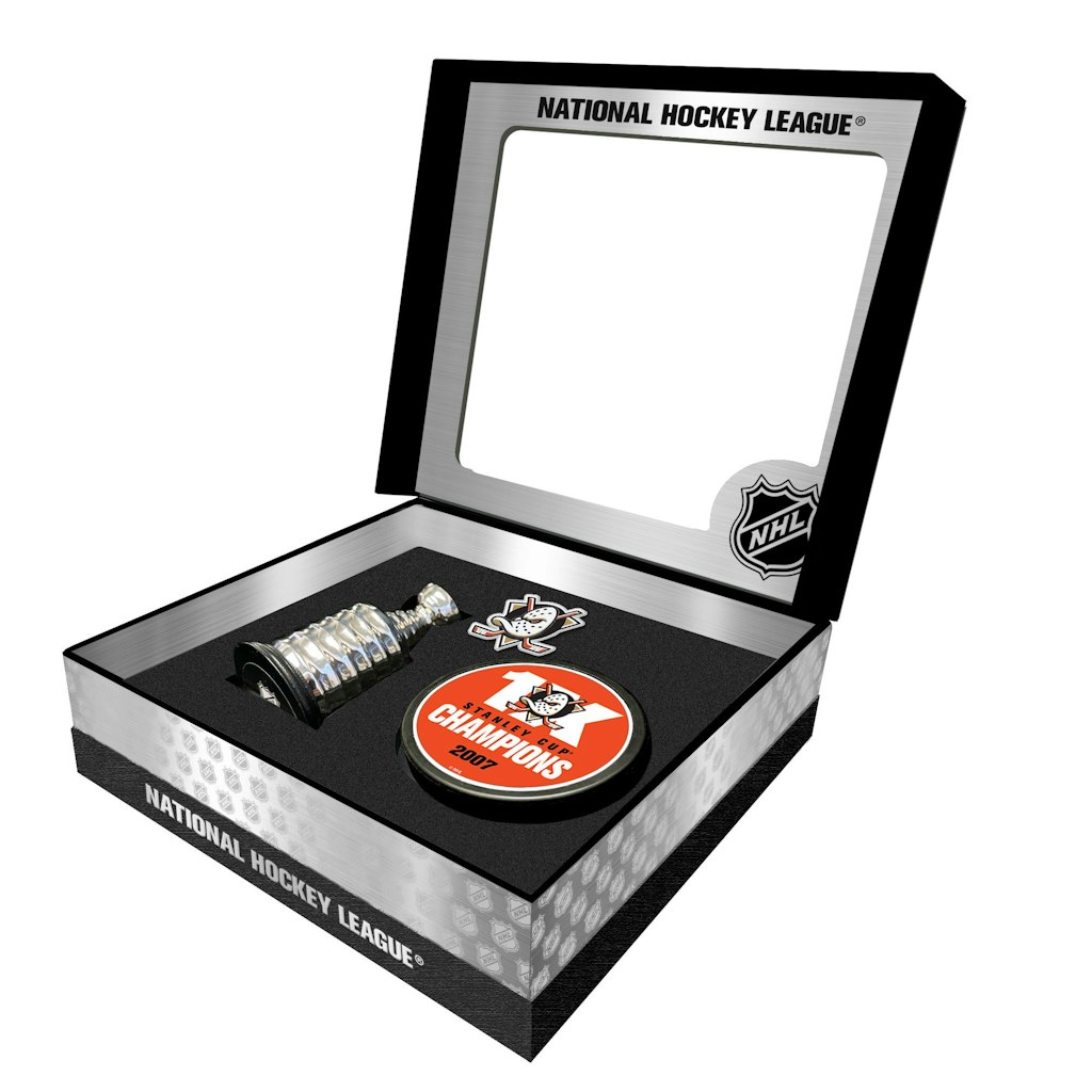 Anaheim Ducks Stanley Cup Champions Mini Replica Trophy and Puck Set: $84.99