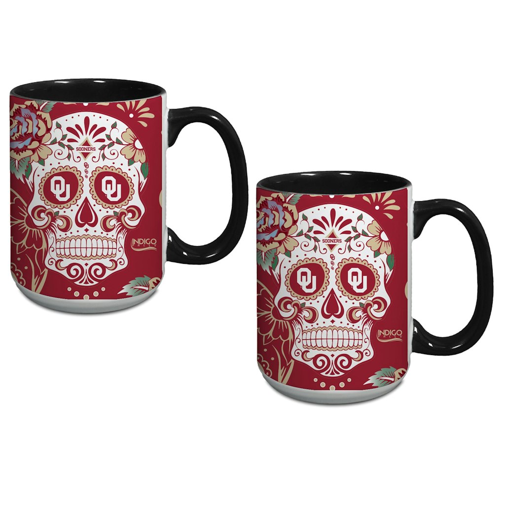 Oklahoma Sooners Dia De Los Muertos Mug 2-Pack: $39.99 Oklahoma Sooners Dia De Los Muertos Mug 2-Pack: $39.99
