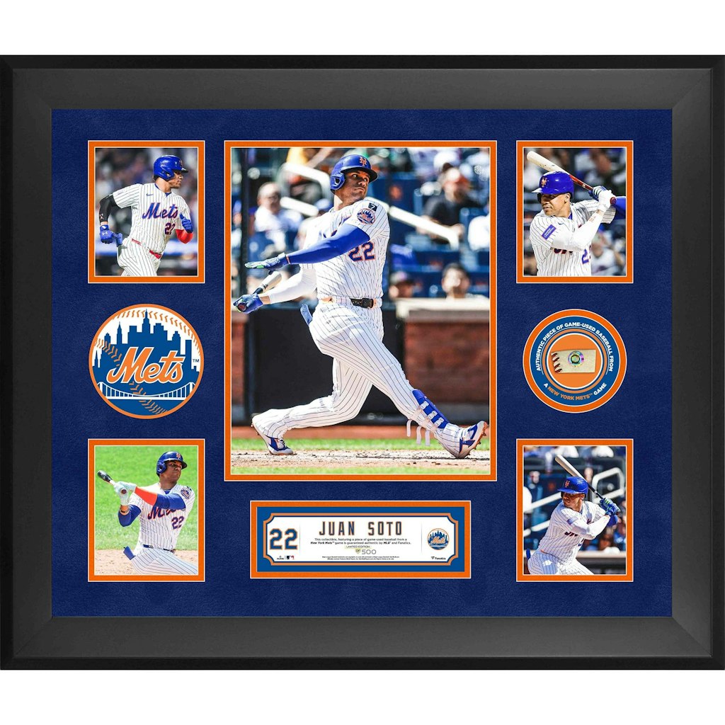 Juan Soto New York Mets 5-Photo Framed Collage with Game-Used Ball: $149.99