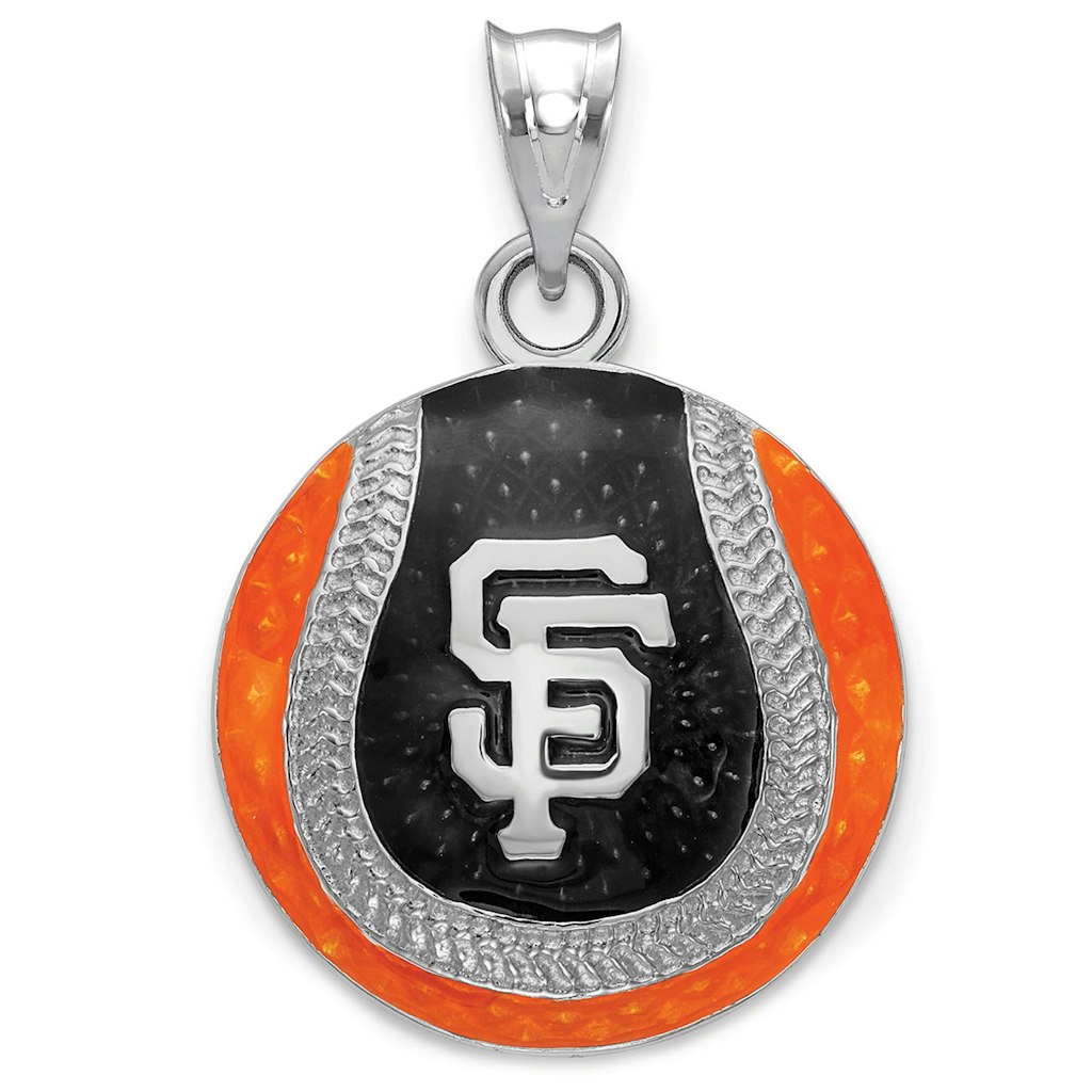 San Francisco Giants Sterling Silver Enameled Baseball Pendant: $279.99