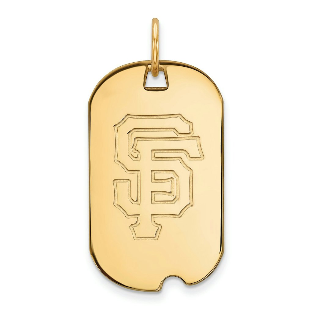 Women's San Francisco Giants 10k Yellow Gold Small Dog Tag Pendant: $2,309.99