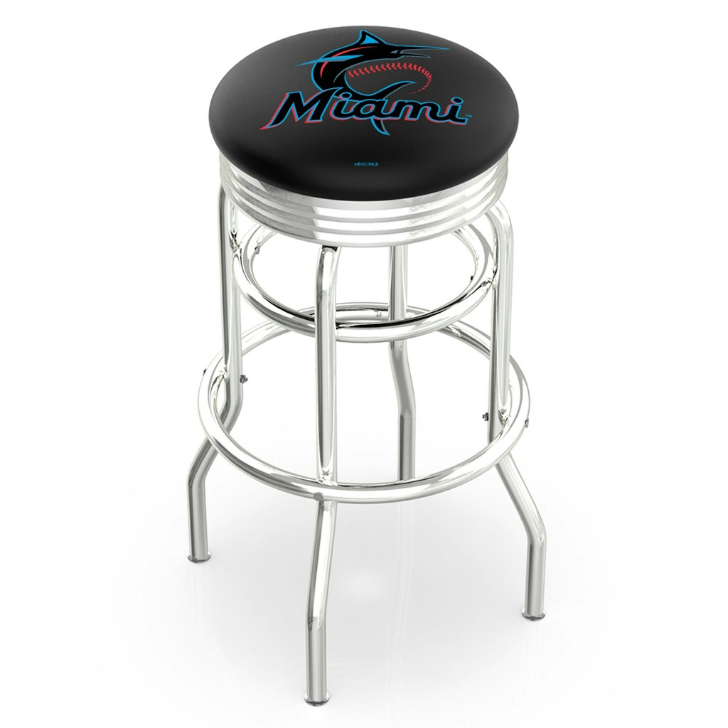 Miami Marlins 30-Inch Double Ring Chrome Swivel Counter Stool: $389.99 Miami Marlins 30-Inch Double Ring Chrome Swivel Counter Stool: $389.99