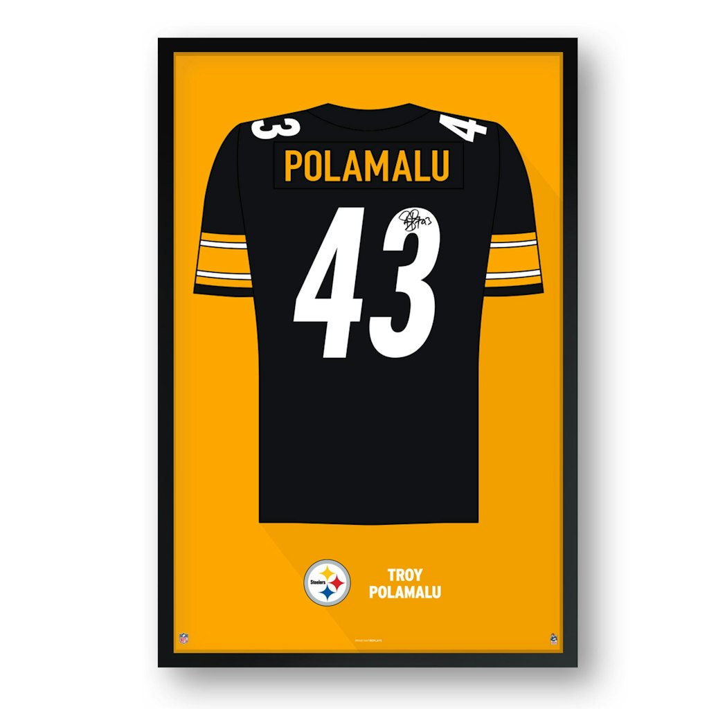 Troy Polamalu Pittsburgh Steelers 14" x 20" Framed Jersey Art Print: $52.99 Troy Polamalu Pittsburgh Steelers 14" x 20" Framed Jersey Art Print: $52.99