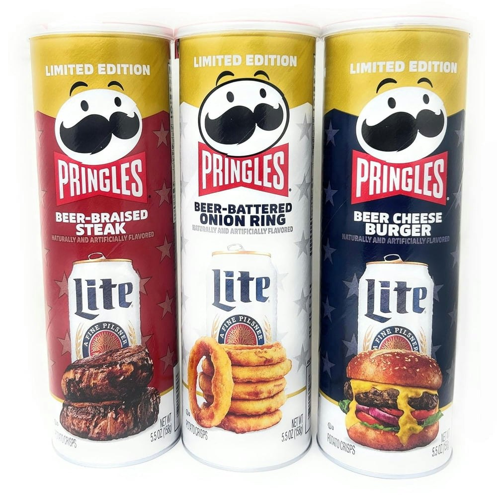 Pringles Beer Variety Potato Chips 5.5oz 3-Pack: $21.99