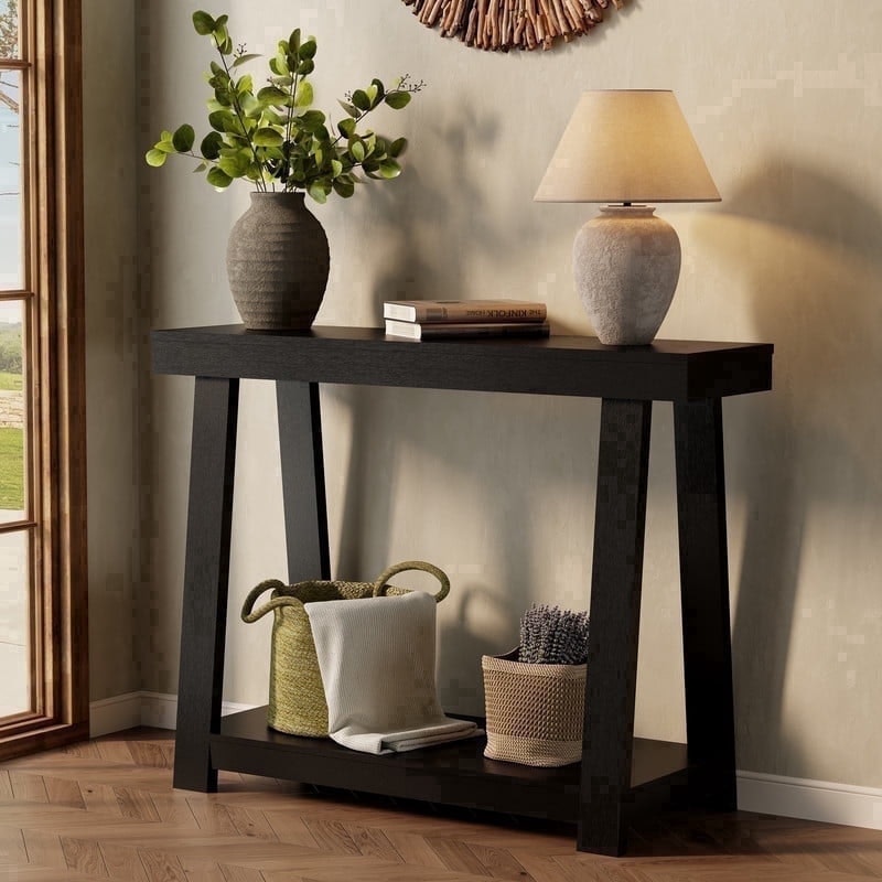 Monteka 43.5-Inch Wood Grain Console Table: $70.46 Monteka 43.5-Inch Wood Grain Console Table: $70.46