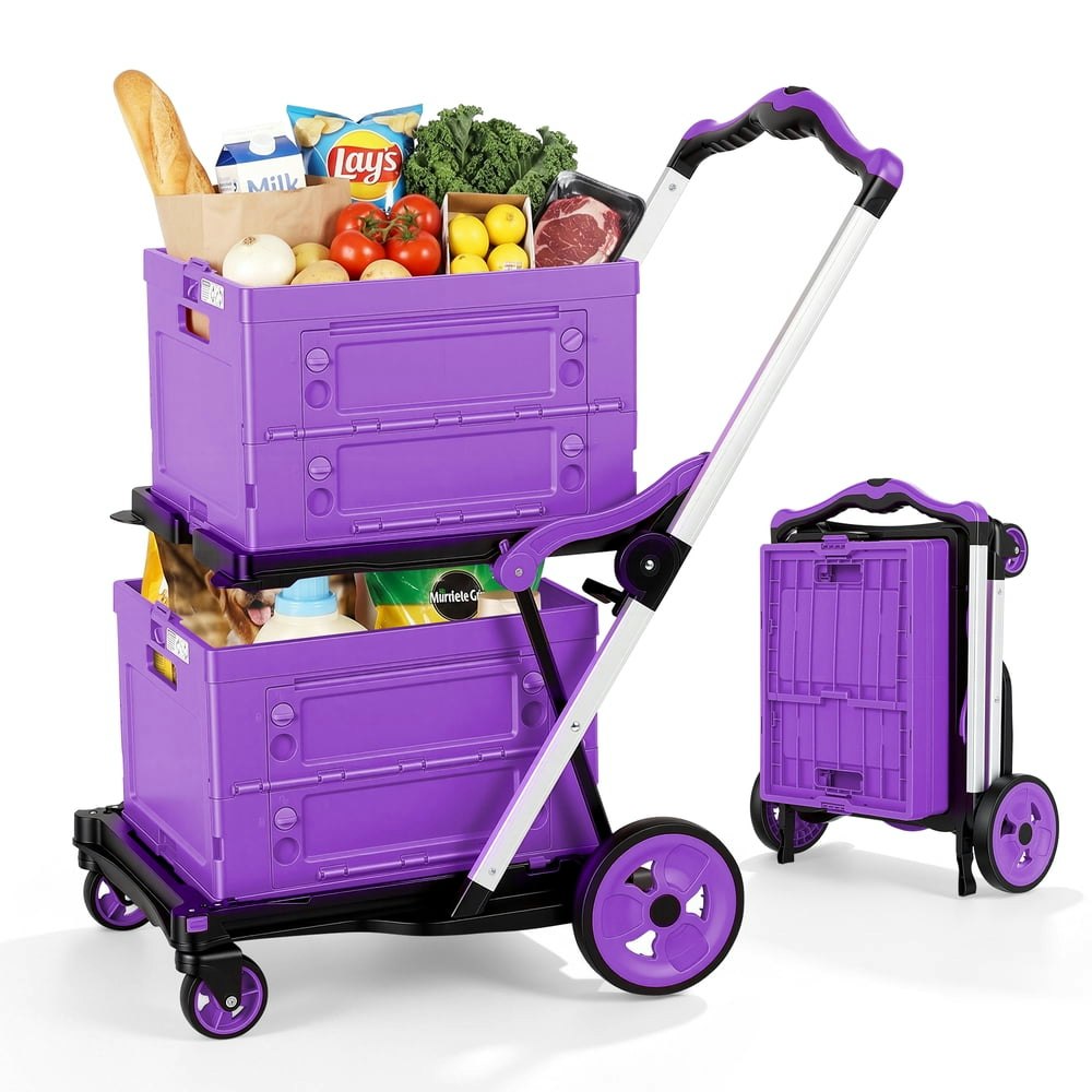 Gyzj Foldable Grocery Cart with 2 Storage Crates: $149.99 Gyzj Foldable Grocery Cart with 2 Storage Crates: $149.99