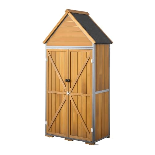 Vevor 30" x 67" Wood and Metal Garden Storage Shed: $199.90