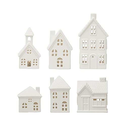 Creative Co-Op Stoneware Bisque House LED Lights 6-Pack: $34.53 Creative Co-Op Stoneware Bisque House LED Lights 6-Pack: $34.53