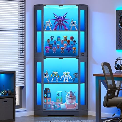 Ironck 71-inch Carbon Fiber Corner Glass Display Cabinet: $186.98 Ironck 71-inch Carbon Fiber Corner Glass Display Cabinet: $186.98