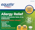 Equate 24 Hour 10mg 14-Count Allergy Relief Tablets for $3 + free shipping w/ $35