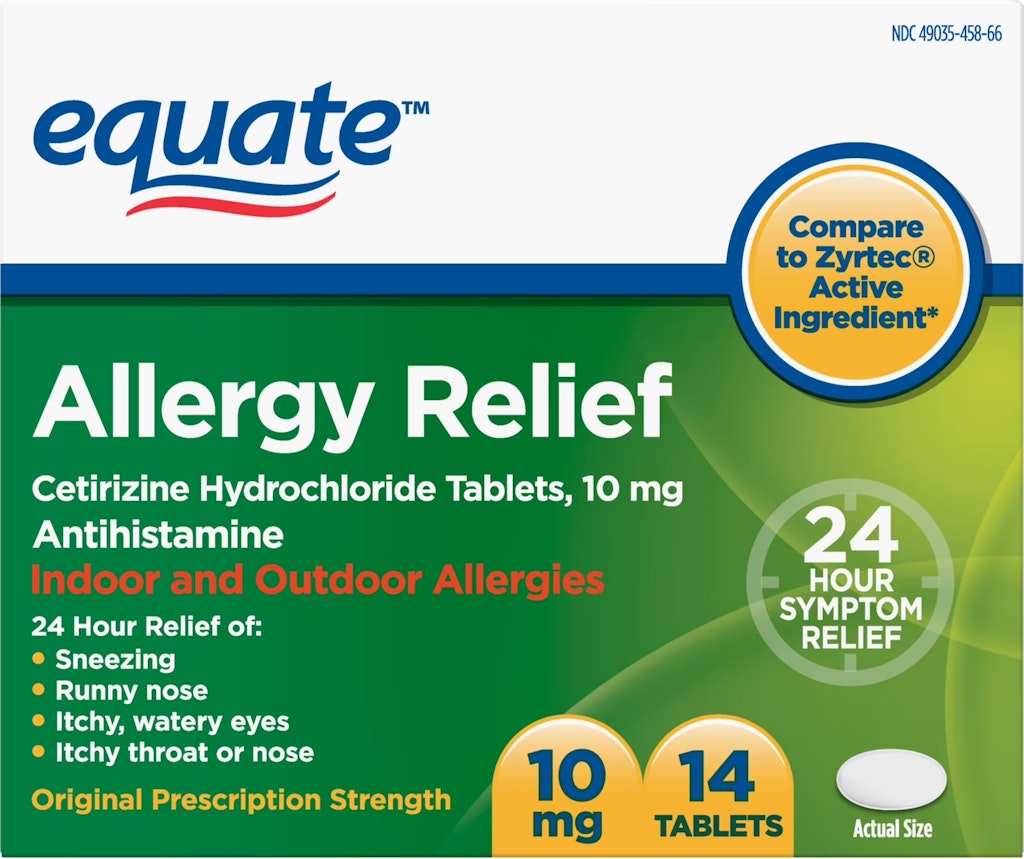 Equate 24 Hour 10mg 14-Count Allergy Relief Tablets: $2.98 Equate 24 Hour 10mg 14-Count Allergy Relief Tablets: $2.98