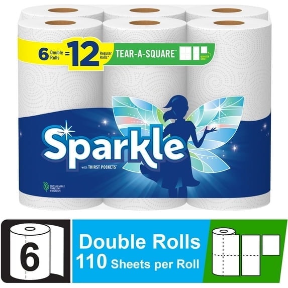 Sparkle Tear-a-Square Paper Towels 12-Pack: $17.40 Sparkle Tear-a-Square Paper Towels 12-Pack: $17.40