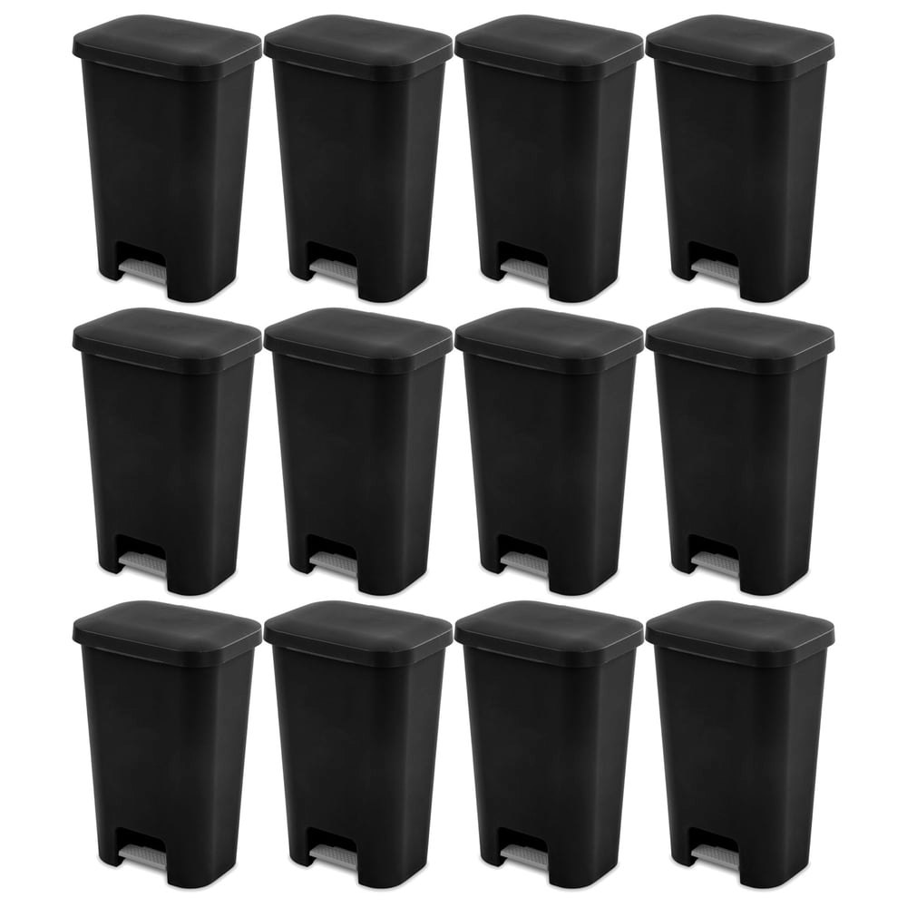 Sterilite 11.9-Gallon Step-On Trash Wastebasket 12-Pack: $187.46