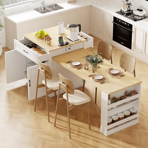 Merax 82.7-Inch Kitchen Island with Extendable Dining Table: $312.70 Merax 82.7-Inch Kitchen Island with Extendable Dining Table: $312.70