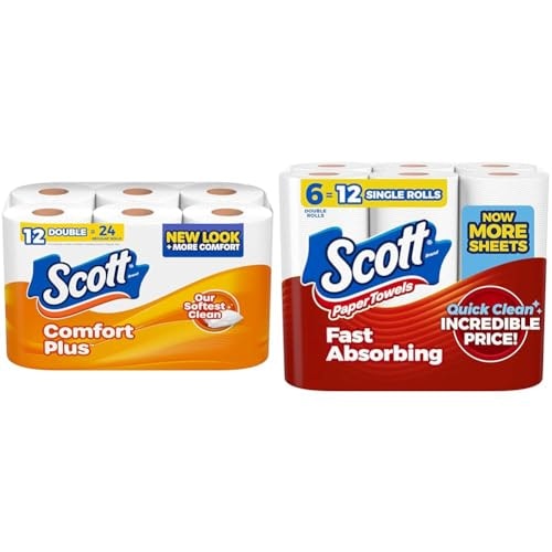 Scott ComfortPlus Toilet Paper 12-Pack and Scott Paper Towels 6-Pack Bundle: $12.52 Scott ComfortPlus Toilet Paper 12-Pack and Scott Paper Towels 6-Pack Bundle: $12.52