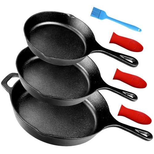 Suteck Pre-Seasoned Cast Iron Skillet 3-Piece Set: $25.97 Suteck Pre-Seasoned Cast Iron Skillet 3-Piece Set: $25.97