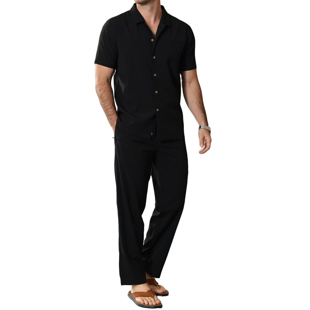 Welanxin Men's 2-Piece Beach Vacation Outfit: $29.99 Welanxin Men's 2-Piece Beach Vacation Outfit: $29.99
