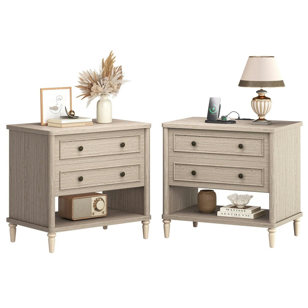 Bestier Farmhouse 2-Drawer Nightstand 2-Pack: $199.99 Bestier Farmhouse 2-Drawer Nightstand 2-Pack: $199.99