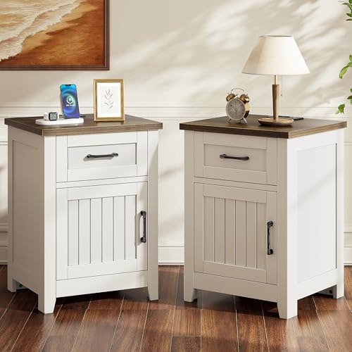 Decofy Farmhouse Nightstand with Charging Station 2-Pack: $107.99 Decofy Farmhouse Nightstand with Charging Station 2-Pack: $107.99