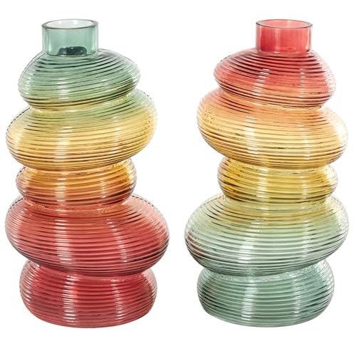 Deco 79 Ribbed Stacked Stone Glass Vase 2-Piece Set: $32.10 Deco 79 Ribbed Stacked Stone Glass Vase 2-Piece Set: $32.10