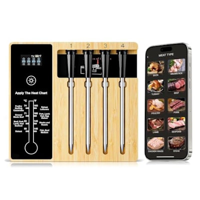 Wireless 4-Probe Smart Meat Thermometer for $48 + free shipping