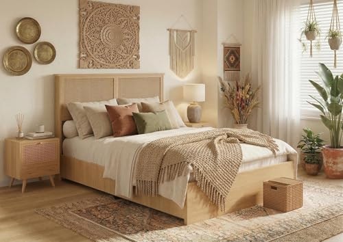 Garvee Rattan Bed with 4 Drawers: $229.99 Garvee Rattan Bed with 4 Drawers: $229.99