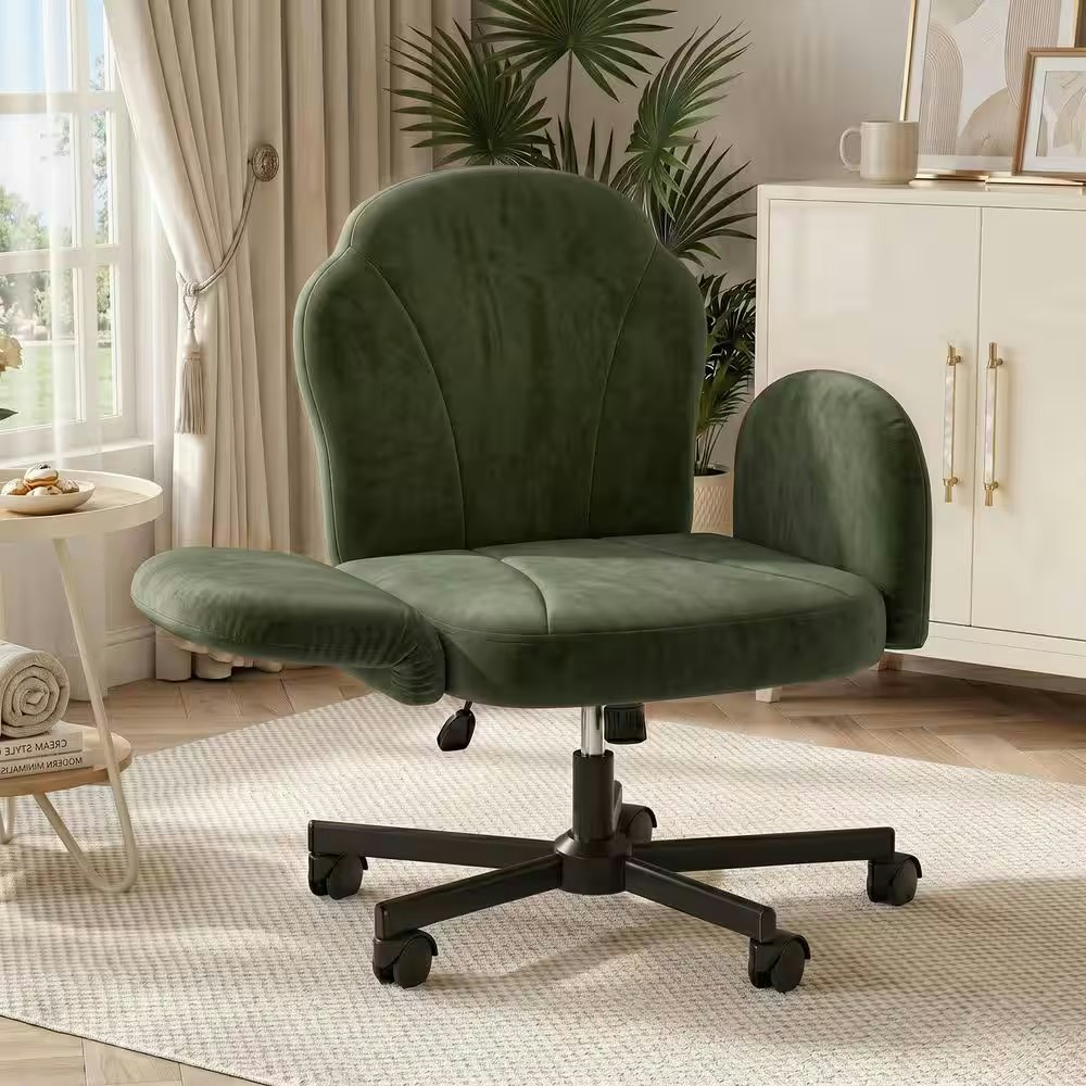 Bestier Velour Swivel Cross-Legged Vanity Chair w/ Flip-Up Arms: $91 Bestier Velour Swivel Cross-Legged Vanity Chair w/ Flip-Up Arms: $91