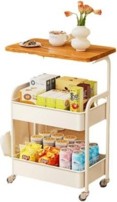 Gaomon 3-Tier Rolling Cart w/ Wooden Tabletop & Lockable Wheels: $35 Gaomon 3-Tier Rolling Cart w/ Wooden Tabletop & Lockable Wheels: $35