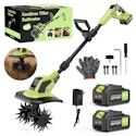 21V Cordless Tiller Cultivator w/ 2 Batteries for $100 + free shipping