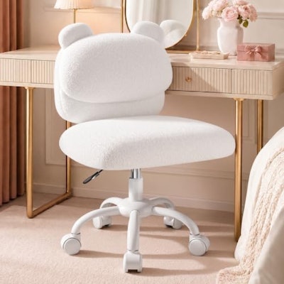Marsail Armless Vanity Desk Chair with Wheels for $40 + free shipping