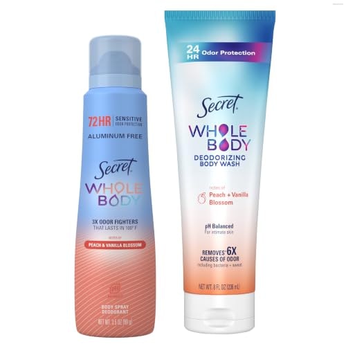 Secret Whole Body Feminine Wash and Deodorant Spray Bundle: $18.94