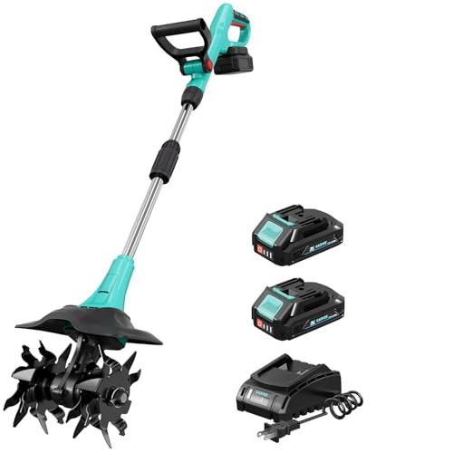 Garvee 20V Cordless Tiller Cultivator with 2 Batteries and Charger: $59.99 Garvee 20V Cordless Tiller Cultivator with 2 Batteries and Charger: $59.99