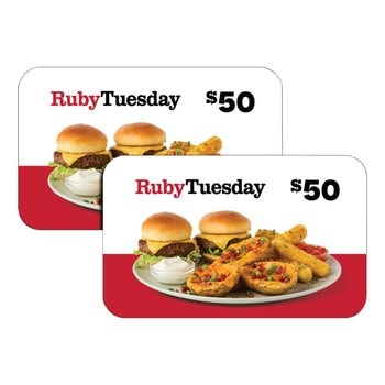 Two $50 Ruby Tuesday Gift Cards ($100 Value): $75