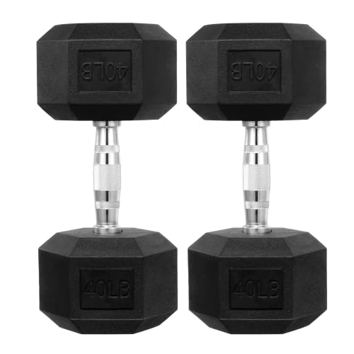 HulkFit 40lb Rubber Hex Dumbbells 2-Pack: $90.99