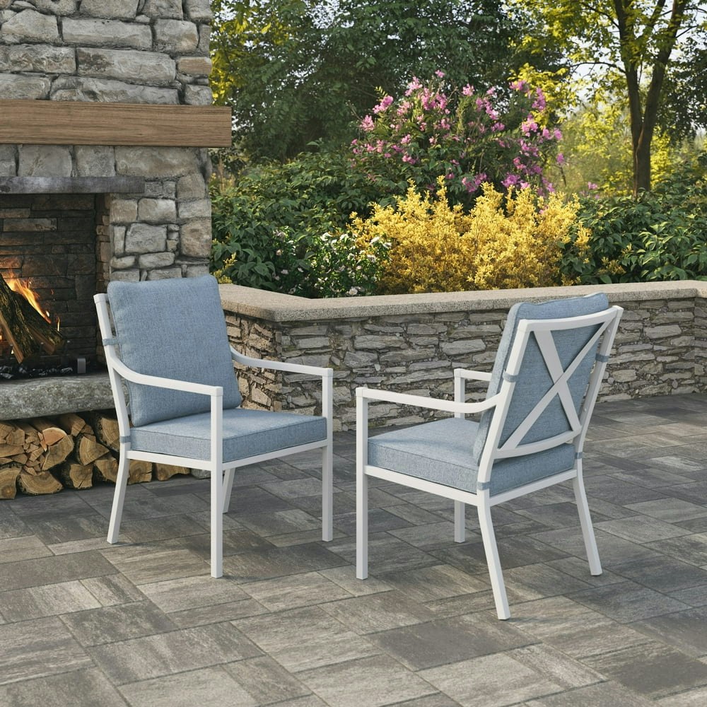 My Texas House Cambria Steel Outdoor Patio Dining Chairs 2-Pack: $147 My Texas House Cambria Steel Outdoor Patio Dining Chairs 2-Pack: $147