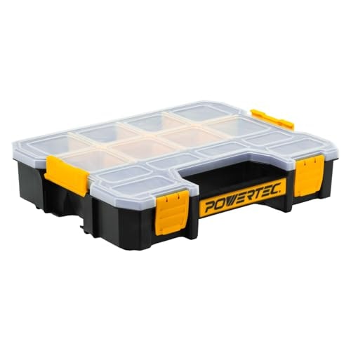 Powertec 14-Compartment Stackable Small Parts Organizer: $21.99 Powertec 14-Compartment Stackable Small Parts Organizer: $21.99