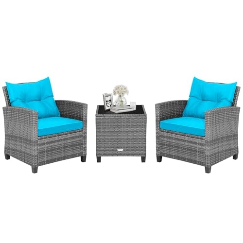 Happygrill 3-Piece Patio Rattan Conversation Set: $154.99 Happygrill 3-Piece Patio Rattan Conversation Set: $154.99