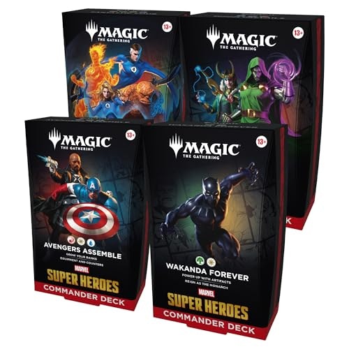 Magic: The Gathering Marvel Super Heroes Commander Deck 4-Pack: $184.95 Magic: The Gathering Marvel Super Heroes Commander Deck 4-Pack: $184.95