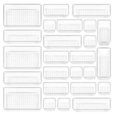 Vtopmart 25-Piece Clear Plastic Drawer Organizer Set for $18 + free shipping w/ Prime