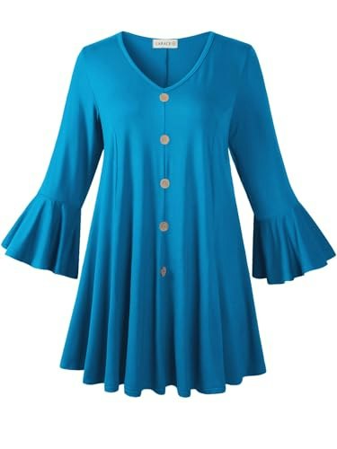 Larace Women's 3/4 Flare Sleeve Plus Size Tunic Shirt: $22.09 Larace Women's 3/4 Flare Sleeve Plus Size Tunic Shirt: $22.09