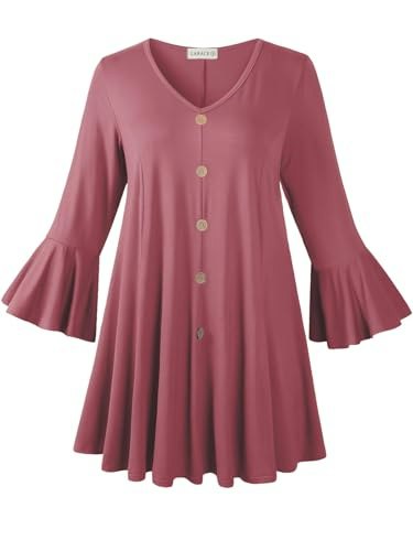 Larace Women's 3/4 Flare Sleeve Tunic Shirt: $17.99 Larace Women's 3/4 Flare Sleeve Tunic Shirt: $17.99