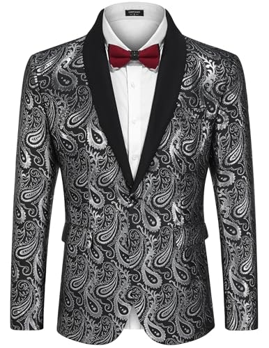 Coofandy Men's Paisley Floral Tuxedo Blazer: $53.52