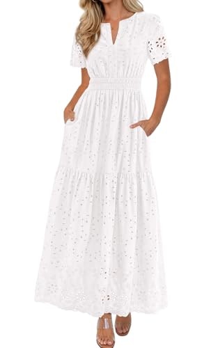Prettygarden Women's V-Neck Short Sleeve Lace Maxi Dress: $47.98 Prettygarden Women's V-Neck Short Sleeve Lace Maxi Dress: $47.98