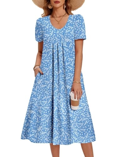 Zeagoo Women's Short Sleeve Midi Dress with Pockets: $25.98 Zeagoo Women's Short Sleeve Midi Dress with Pockets: $25.98