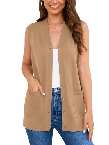 Veryoung Women's Lightweight Sleeveless Button-Down Knit Cardigan Vest: $22.09 Veryoung Women's Lightweight Sleeveless Button-Down Knit Cardigan Vest: $22.09