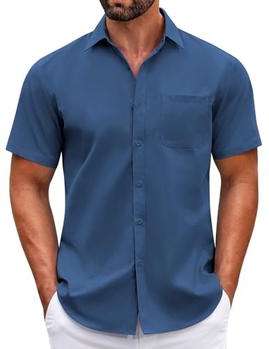 Coofandy Men's Slim Fit Short Sleeve Button Down Shirt: $14.42 Coofandy Men's Slim Fit Short Sleeve Button Down Shirt: $14.42