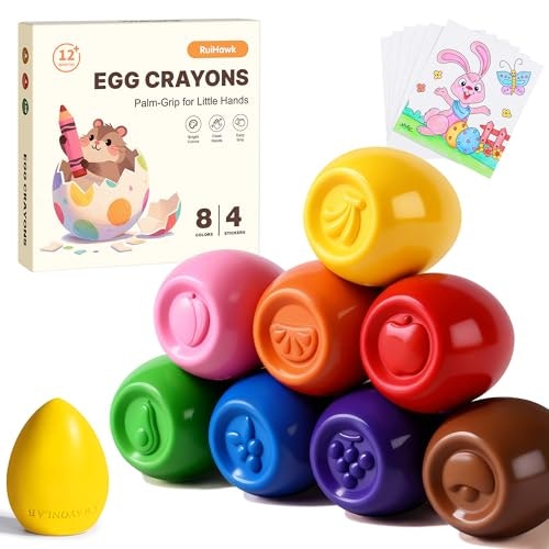 RuiHawk 8-Color Jumbo Egg Crayons: $9.99 RuiHawk 8-Color Jumbo Egg Crayons: $9.99