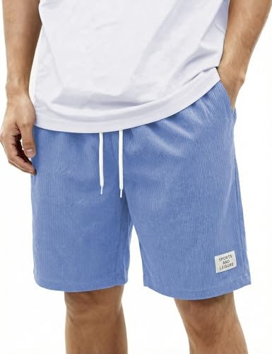 Blokehoway Men's 7-inch Elastic Waist Corduroy Shorts: $12.98 Blokehoway Men's 7-inch Elastic Waist Corduroy Shorts: $12.98
