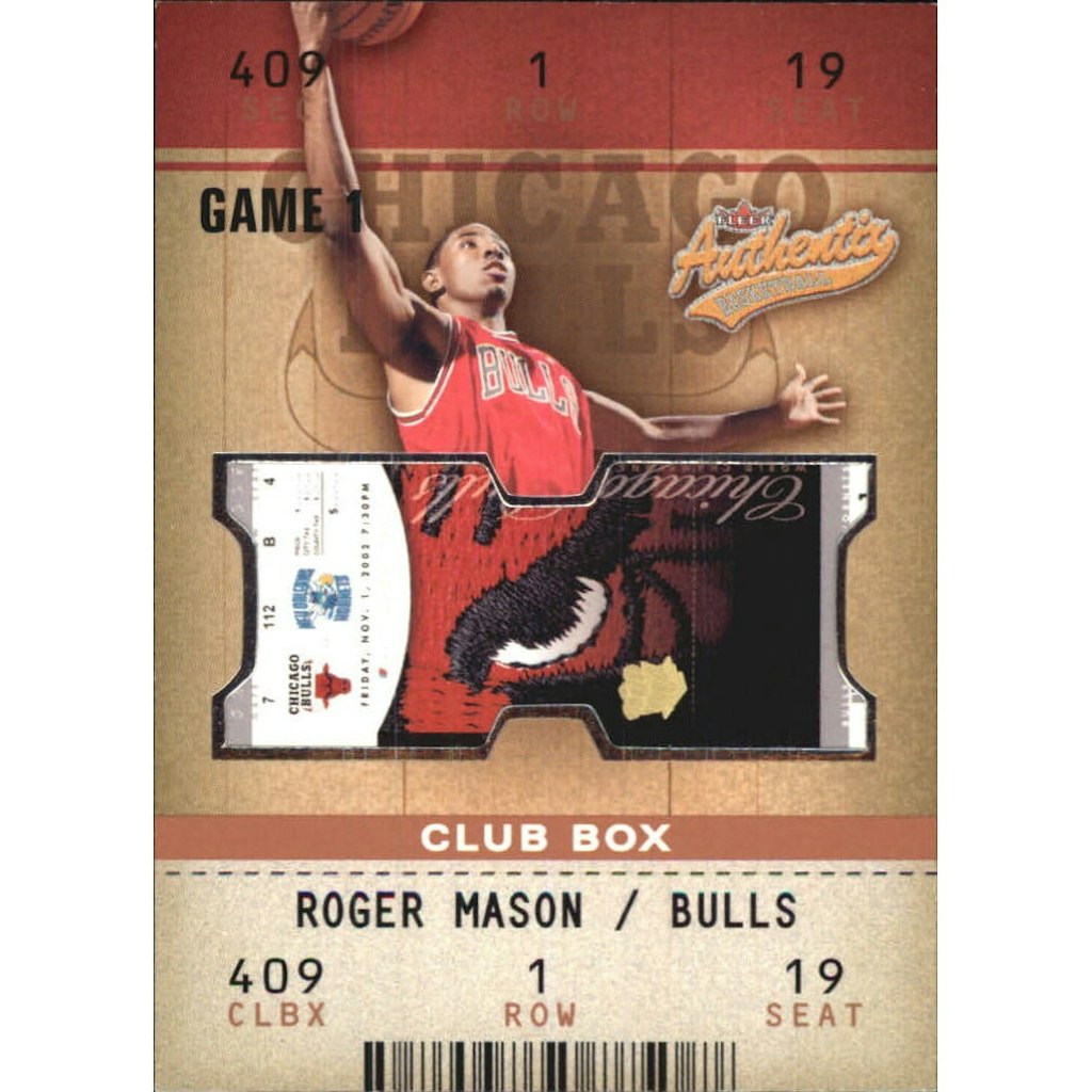 2002-03 Fleer Authentix Club Roger Mason #123 Card: $18