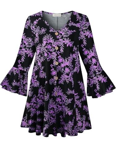 Larace Women's 3/4 Flare Sleeve Plus Size Tunic Shirt: $21.65 Larace Women's 3/4 Flare Sleeve Plus Size Tunic Shirt: $21.65